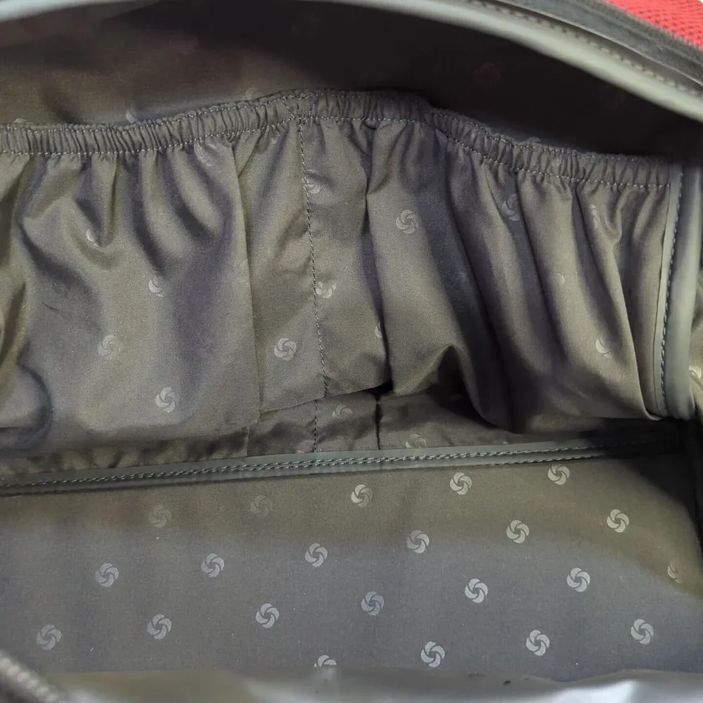 Samsonite Mens Travel Messenger Bag Red‎ Snap Zip Dual Handle  Missing Strap